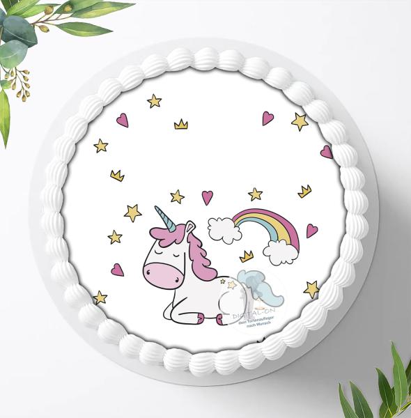 Einhorn Tortenaufleger Ø 20cm, 0260z